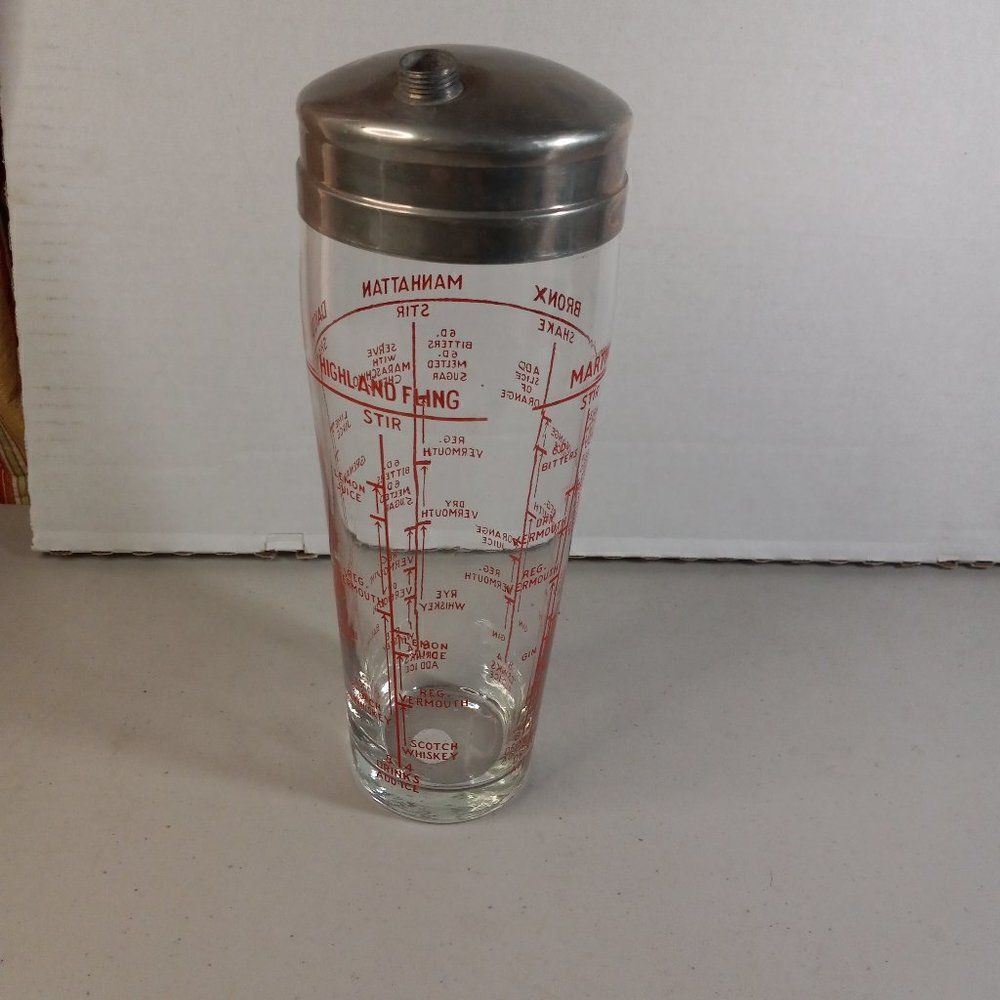 Vintage Art Deco Cocktail Shaker Barware Cottagecore Grandmacore